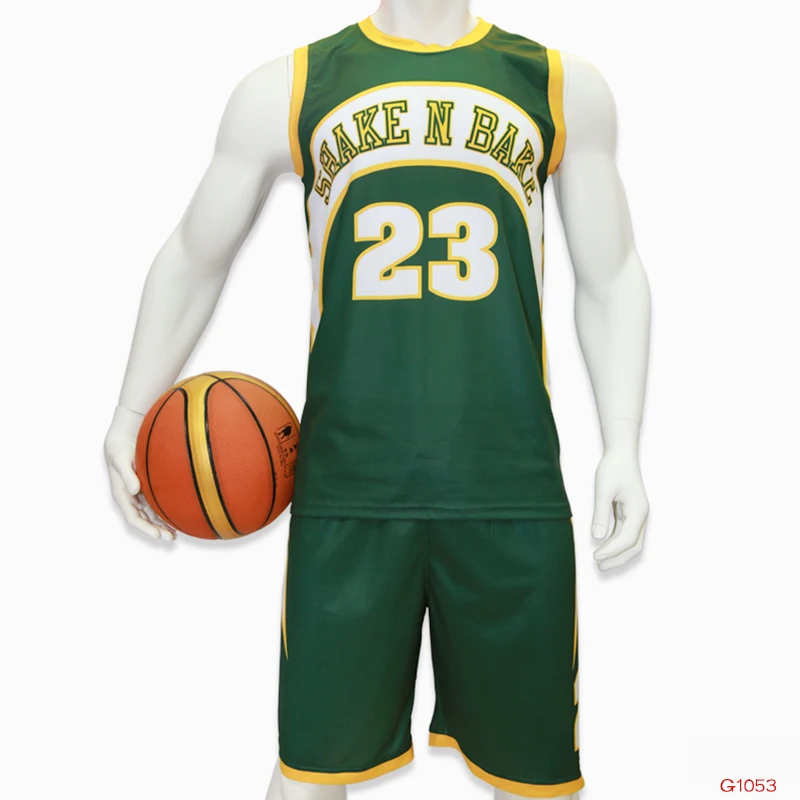 Source High quality basketball jersey design color green