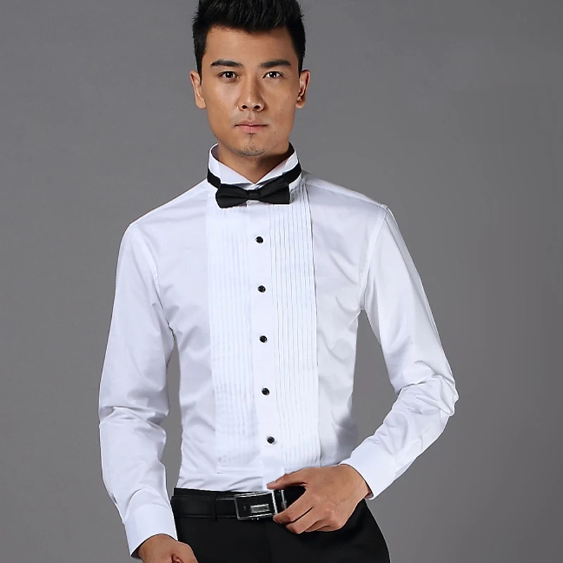 Mens Pleated White Tuxedo Dress Shirts - Buy Mens Tuxedo Shirts,White Tuxedo  Shirts,Man Pleat Shirt Product on Alibaba.com
