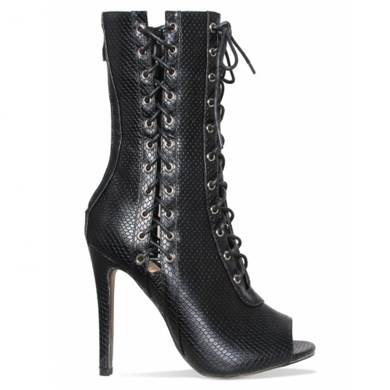 black high heel boots