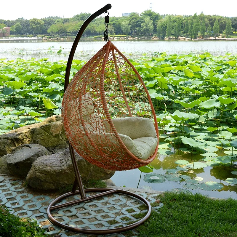 Подвесное кресло-качели из ротанга в форме яйца, гамак, садовое кресло-качели, кресло для отдыха