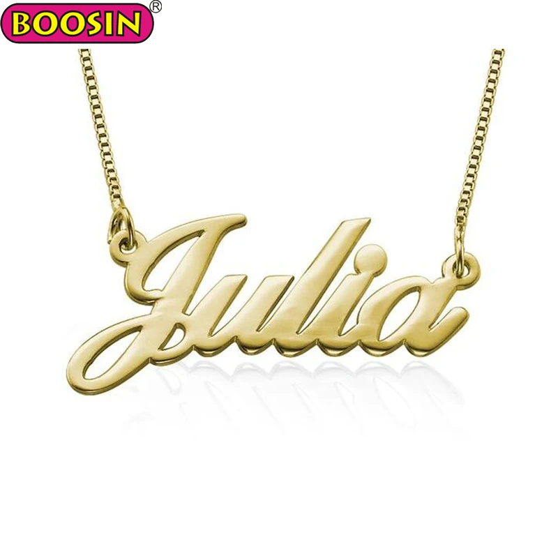 Julia Nombre Collar de acero inoxidable//chapado en oro 18 CTDía de San Valentín /'Boda
