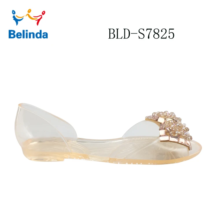 
 Сандалии-желе женские прозрачные без застежки из ПВХ  