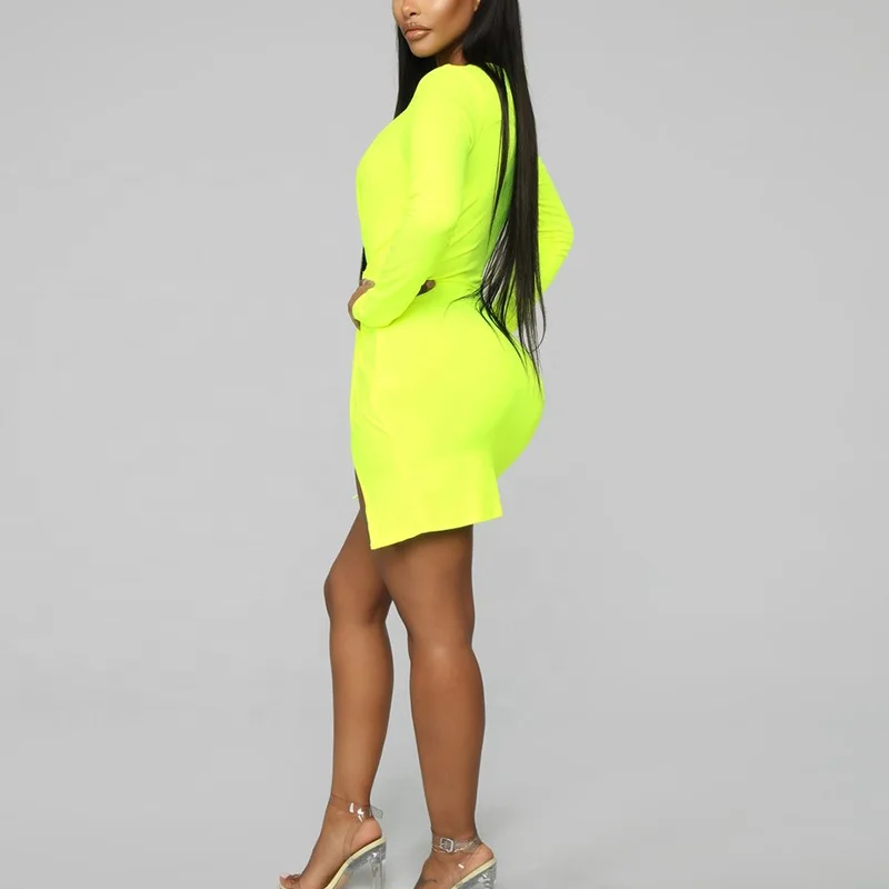 Party Color Yellow Neon Dress New Look Karis Cut Out Mini Dress Neon Yellow Fashion  Nova