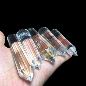 Wholesale high quality natural clear quartz 24 sides double terminated Vogel crystal points reiki healing for sale