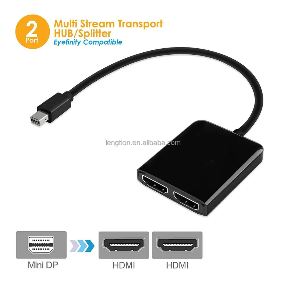 Windows Display Port Multi-monitor Adapter Mini DisplayPort To Dual HDMI Splitter - Supports ...