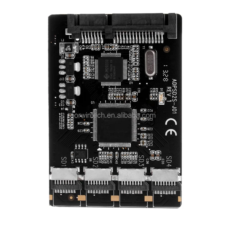 SD/TFカード - SATA 2.5インチ変換アダプター RAID対応 4スロット 22