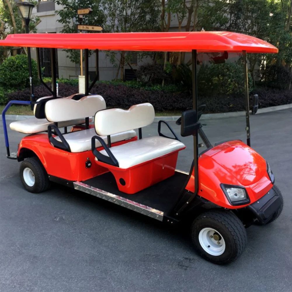 Дешевый 6-местный сценический гольф-Кар, Электрический четырехколесный мини-скутер, экскурсионный автомобиль