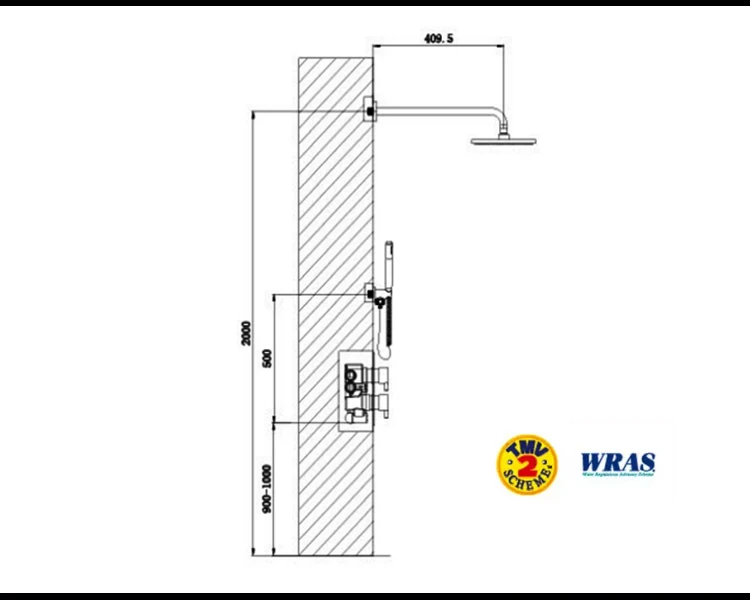 Modern Brass Concealed Thermostatic Shower System details