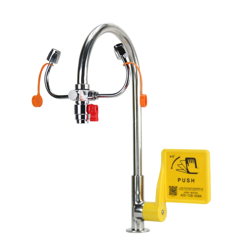 Dual Purpose Deck Mount Lab Eyewash Stations; Faucet Mounted Personal Eyewash Station