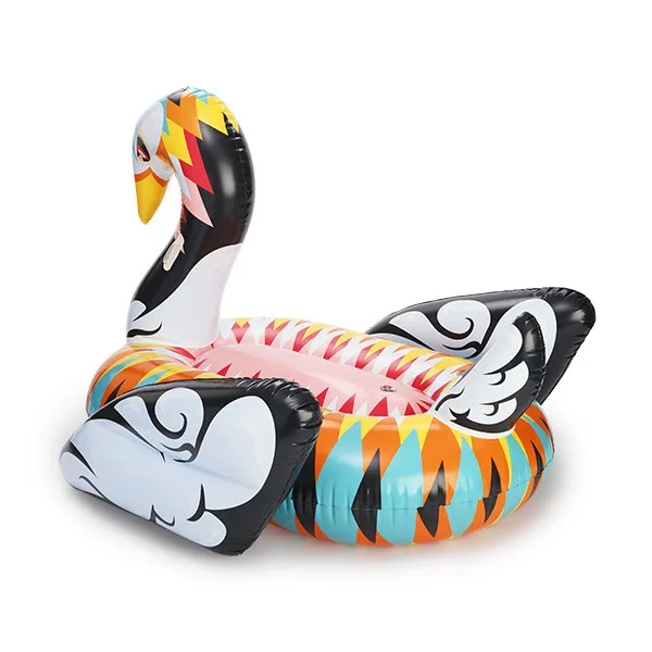 Giant Inflatable Colorful Swan Pool Float Swimming Ring Toys