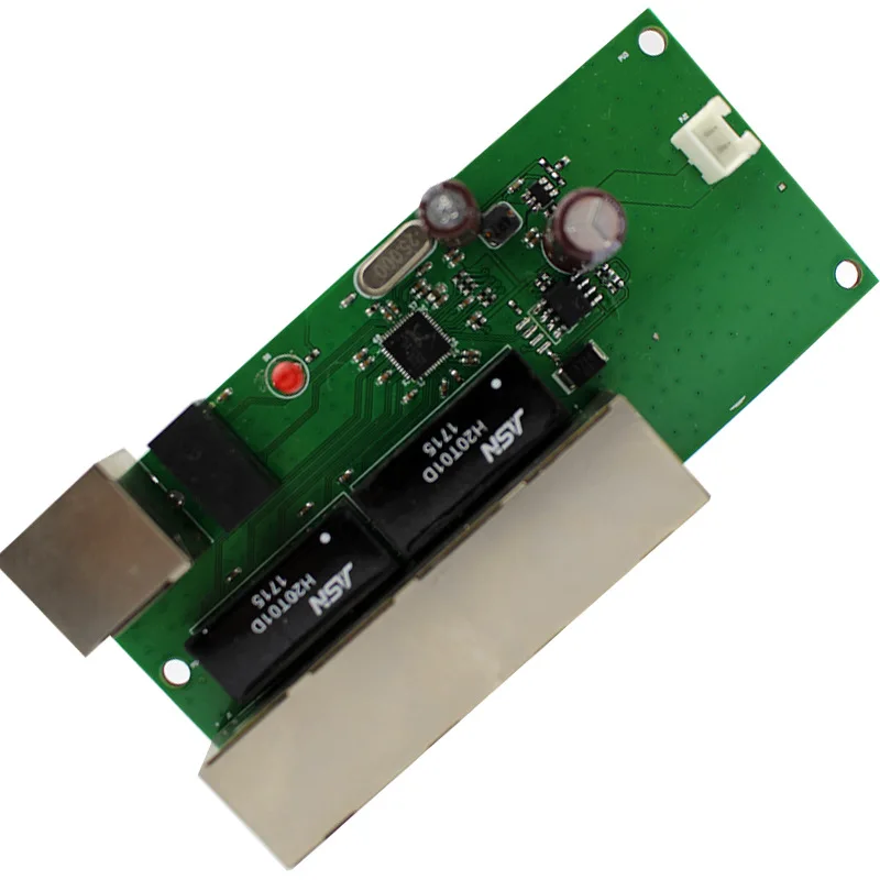 Realtek оригинальный чип 5 rj45 со светодиодным неуправляемым разъемом plug n play 4 + 1 порт, мини-переключатель данных сети 12 В, Лучшая производительность дизайна