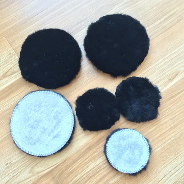 Набор шерстяных войлочных полировочных насадок для кузова автомобиля 2 шт. 5