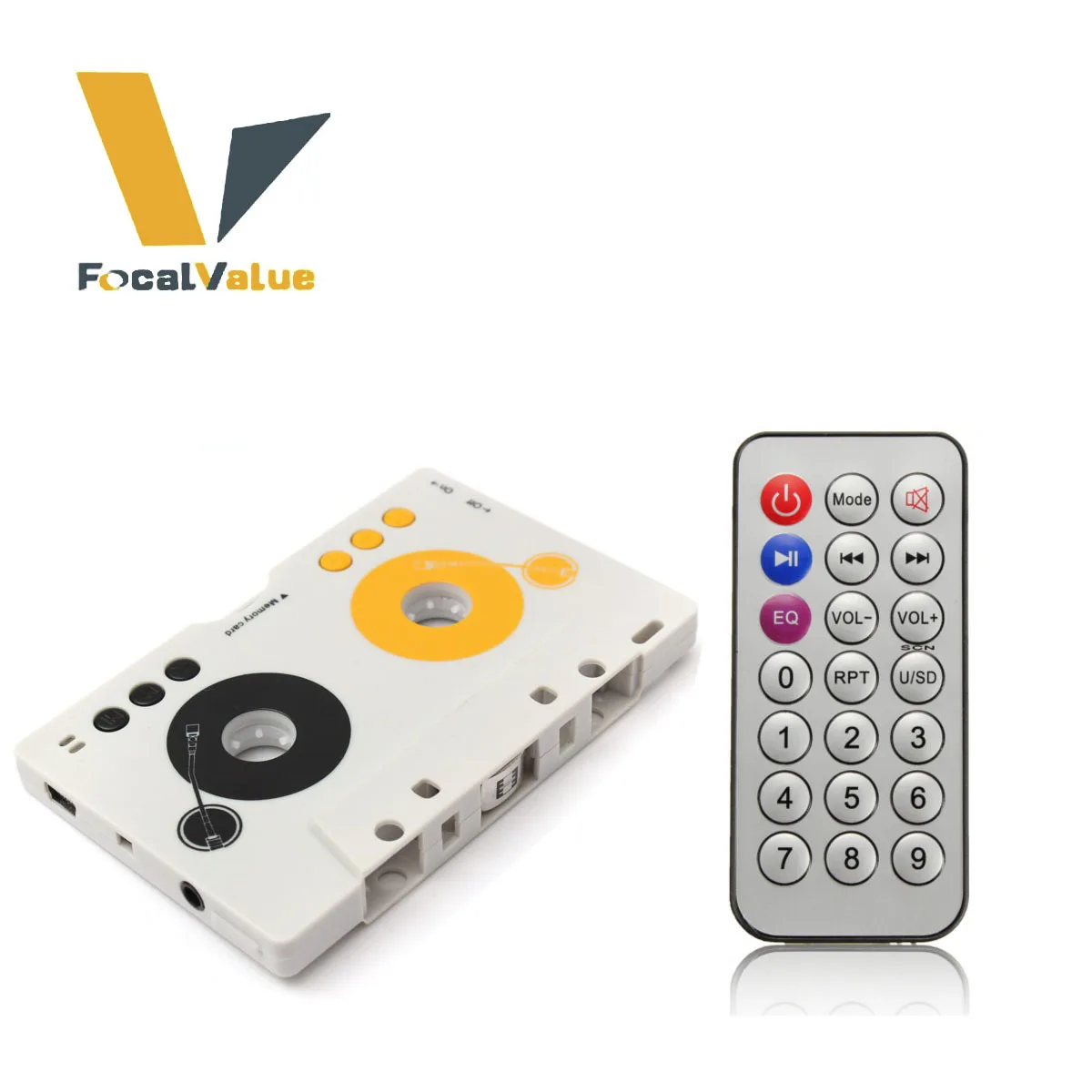 Car Kit Stereo Cassette Tape SD MMC Mp3 Player Adapter with Remote Control Cassette Adapter