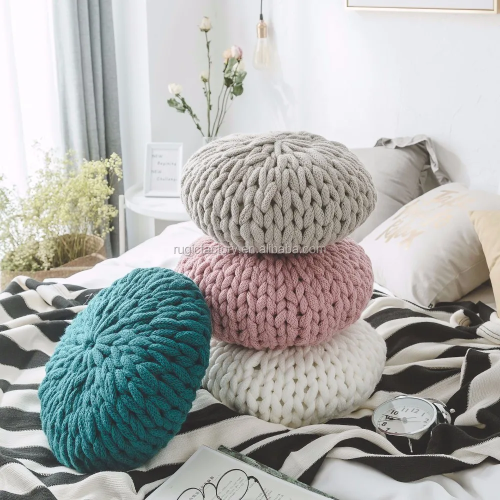 Candy Shaped Pillow Twisty Crochet Knot Decorative Cushion