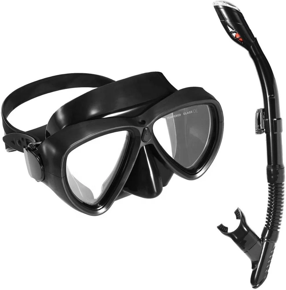 Snorkeling Scuba Set Anti-Fog Diving Mask and Freediving Snorkel for Adults 