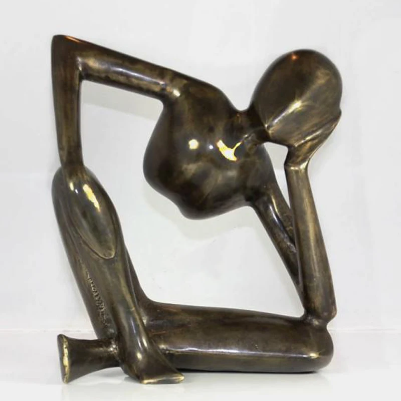 Modern Figure Sculpture Abstract Life Size Bronze Thinker Statue