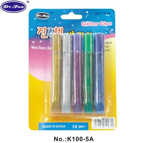 5 цветов в комплект карточка волдыря искрение блеск клей ручки для