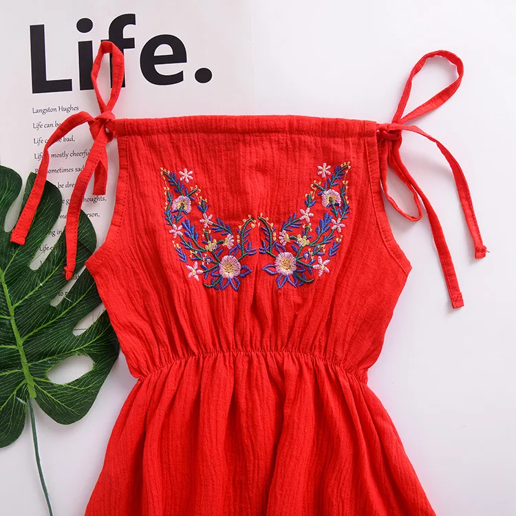 Вышитые партия Мини Сарафан летний Pageant Вечерние платья