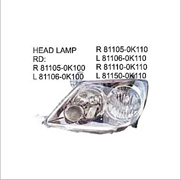 OEM RD R 81105-0K100 L 81106-0K100 for TOYOTA FORTUNER 04-07