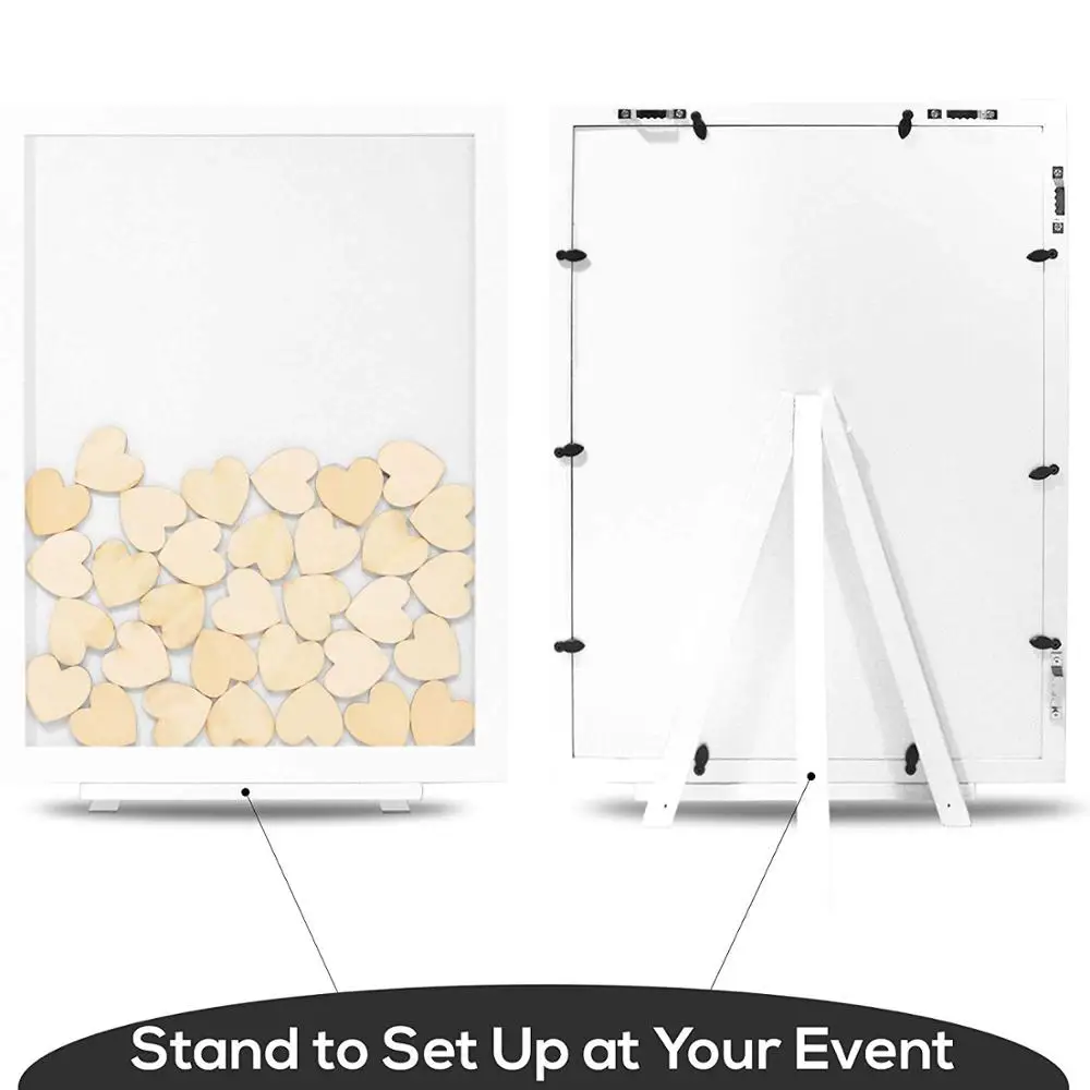 Новый дизайн индивидуальная деревянная Свадебная Гостевая книга альтернативная рамка с подставкой