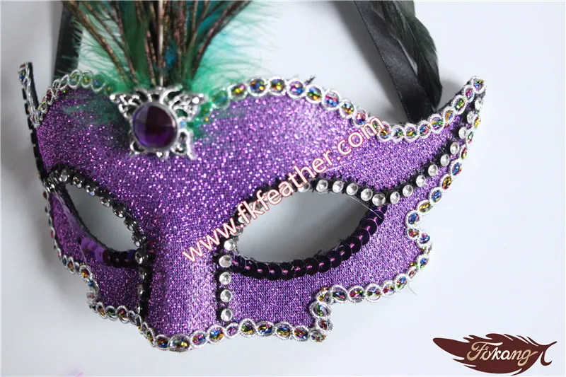 Maschera di Carnevale con Fiori e Gemme Colori Assortiti