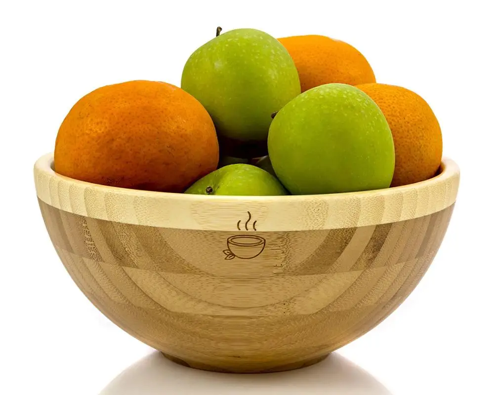 Handmade Bamboo Wood Salad Bowl Perfect Bowl For Fruits,Vegetables
