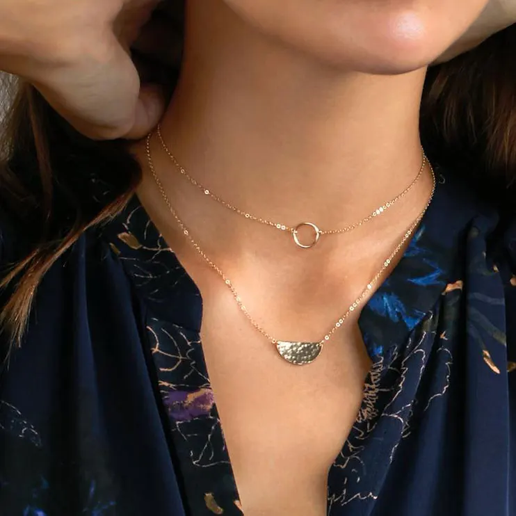 Buy Circle Choker Necklace,Half Moon 
