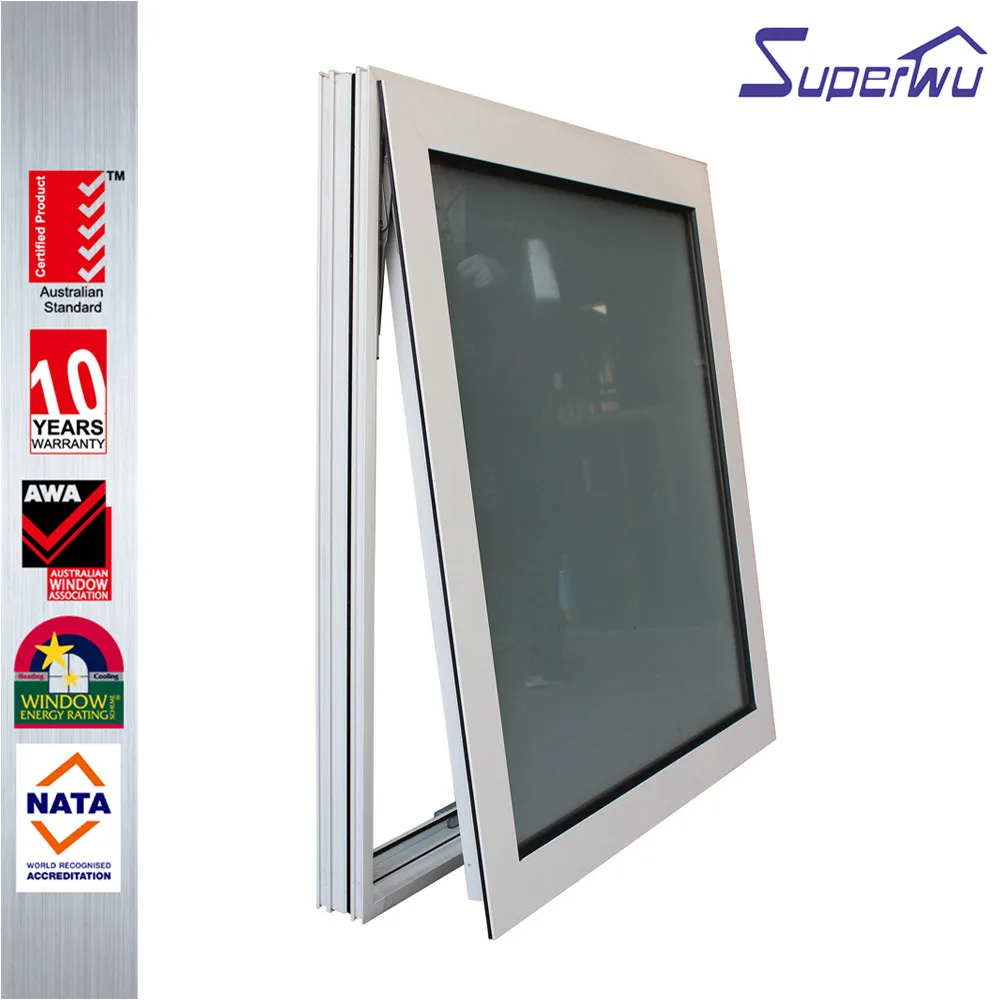 Australian standard Powder Coated Aluminum Extrusions Heat Insulating Waterproof Glazing Frame Awning Window