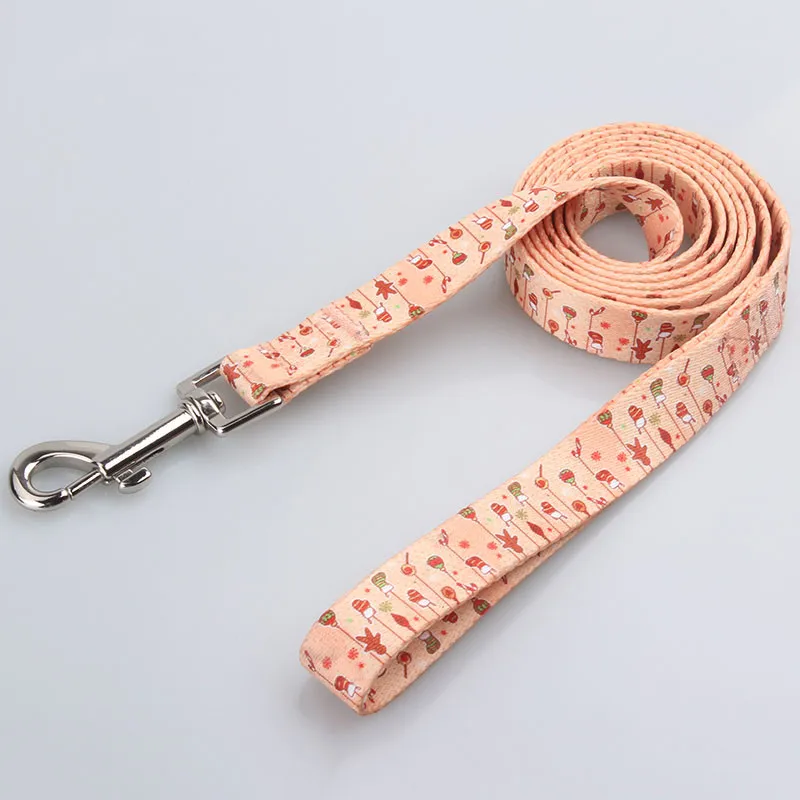 Дешевые обычай полиэстер печать теплообмена собаки поводок регулируемая