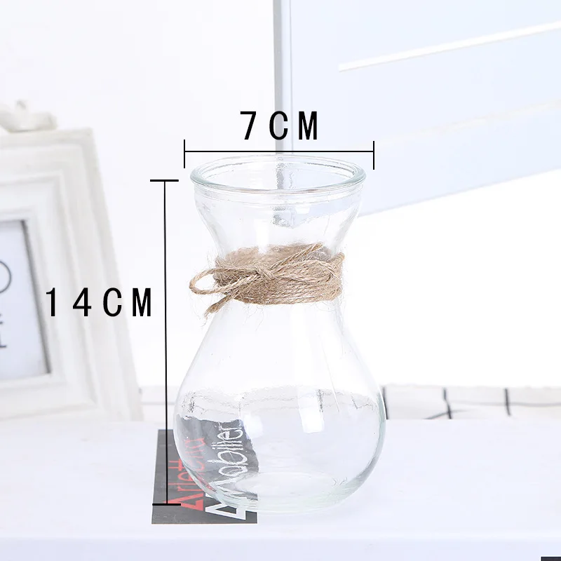 Fancy Rope Hanging Clear Trumpet Crystal Flower Glass Vases for Wedding Home Decoration Glass Vase Shapes and Names