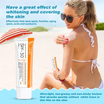 ELAIMEI Skin Protection Daily Sun Cream Moisturizing Whitening SPF 30 Sunscreen