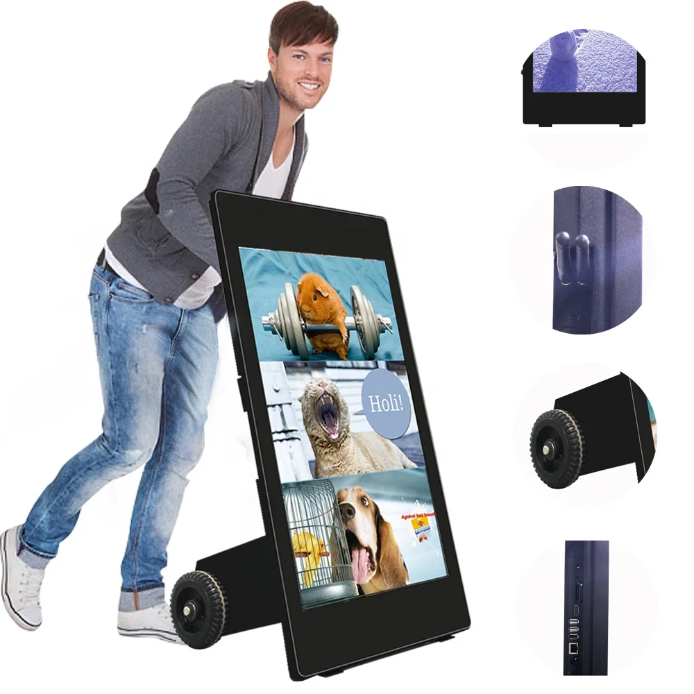 New Invention for 2019 Look Walker 49 Inch AD Player Backpack Kiosk/digital Signage
