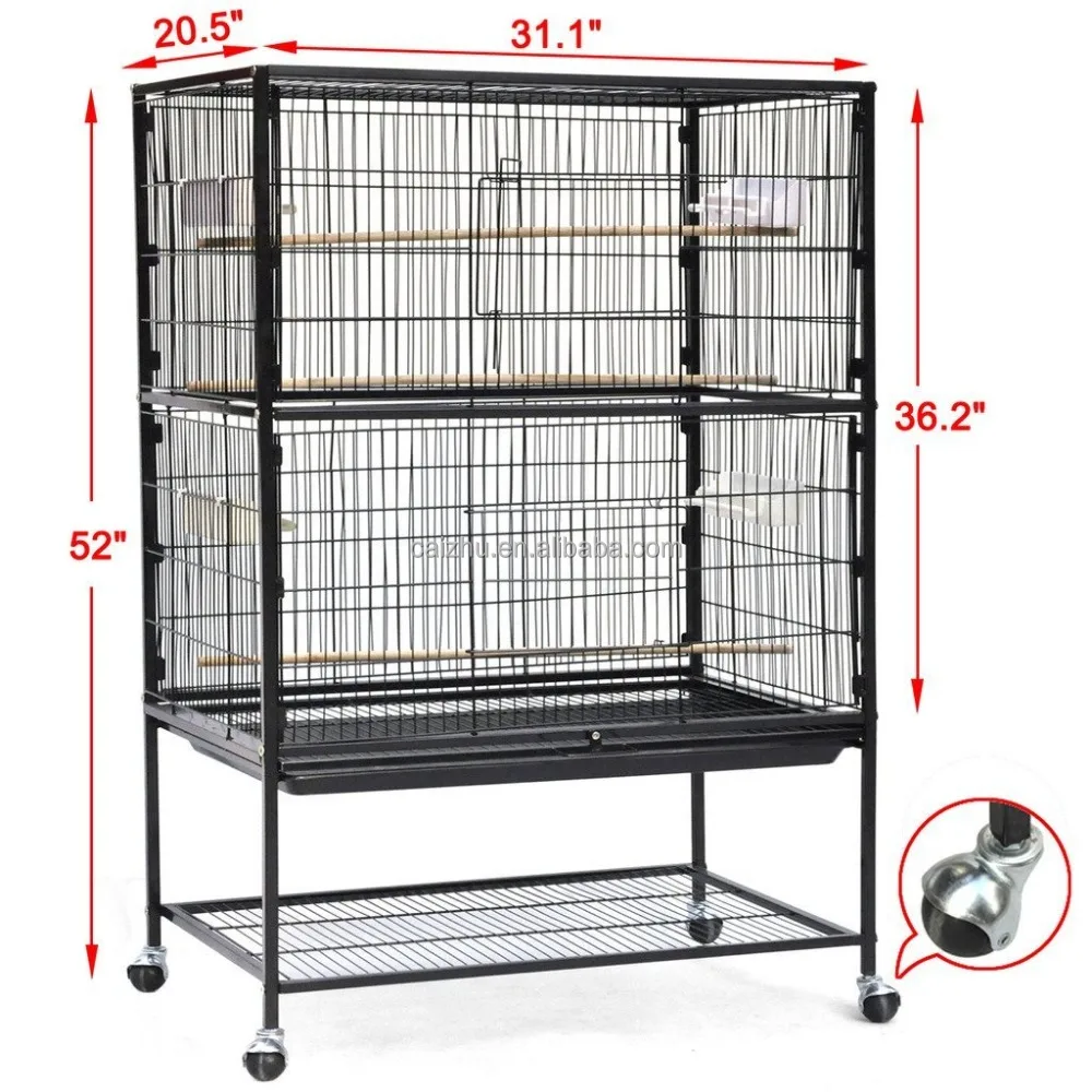 Large Wrought Iron Bird Cage Flight Canary Parakeet Cockatiel Lovebird ...