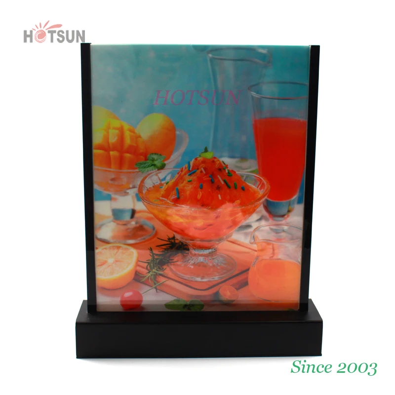 Light up Menu Holder A4 A5 Rechargeable BLACK Menu Led Acrylic Table Tent
