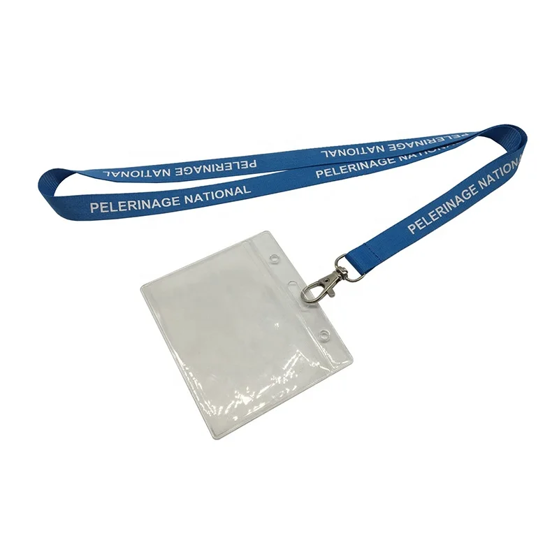 High Quality Custom Fashion Printed Student ID Name Card Badge Holder Lanyard Neck Strap With Logo Custom