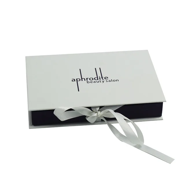 Luxury Custom Handmade Wedding Invitation Card Book Shape Small Cardboard Gift Box with Ribbon Closure Wholesale