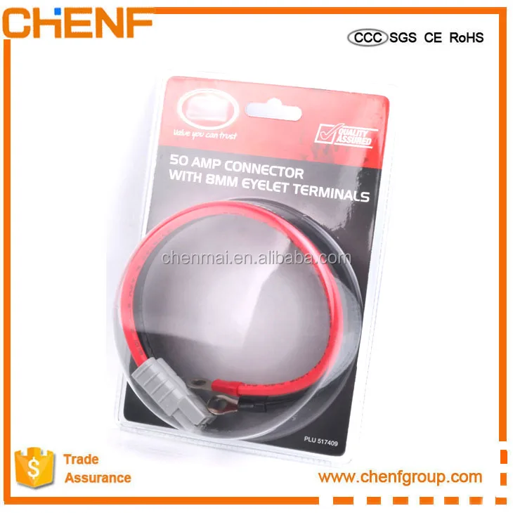 
CHENF Battery and Solar 50A Connector With 0.3M Cable 2PIN 50A UPS Power Connector Plug with Ring Terminals 