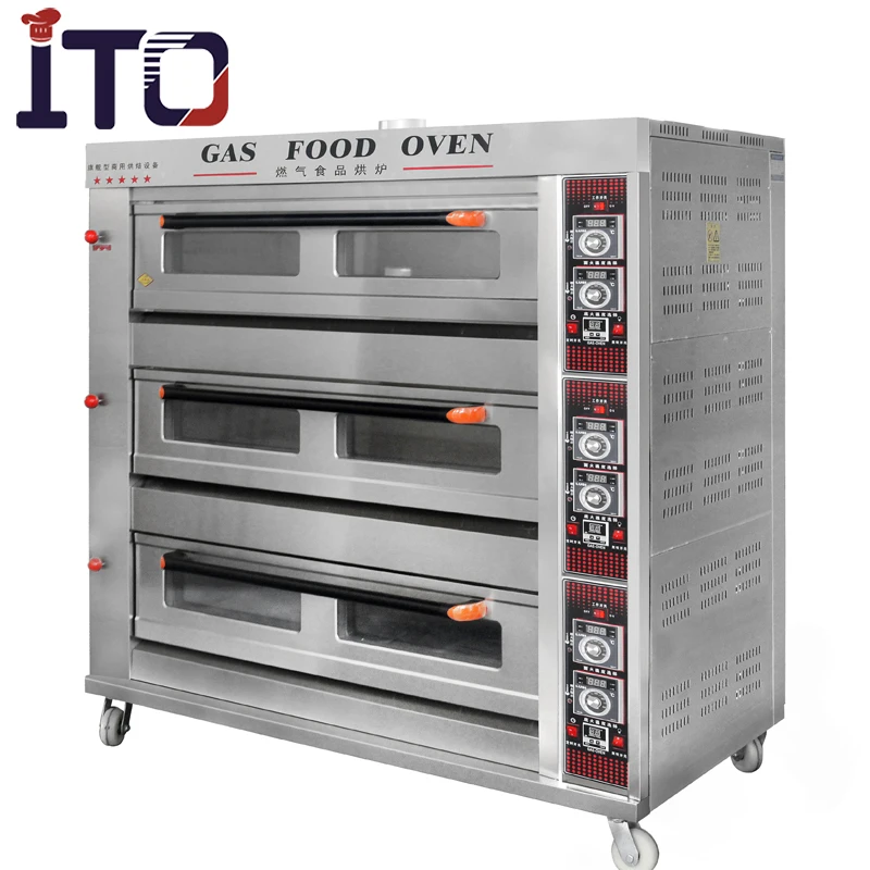 3 deck gas oven