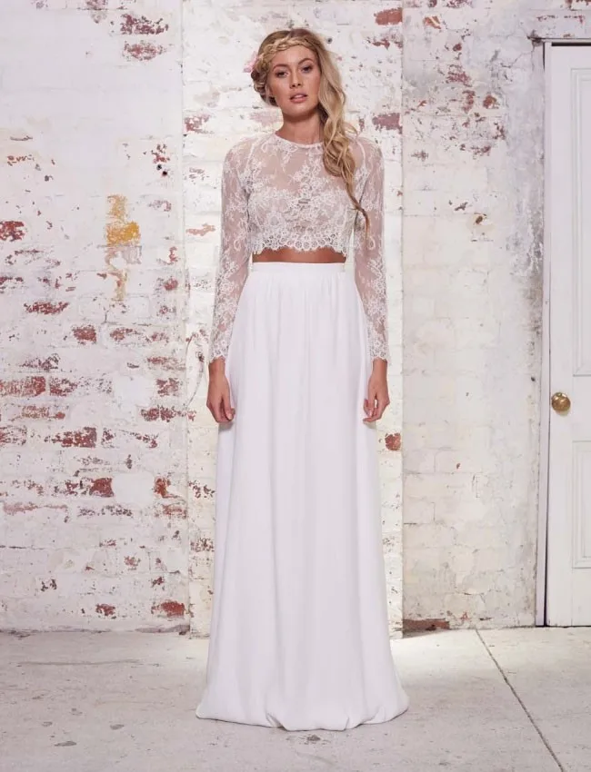 two piece wedding dress