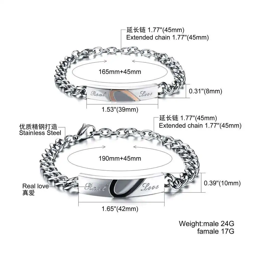 GANEMLY Bracciale A Catena In Acciaio Inossidabile 316L Per - Foto 3