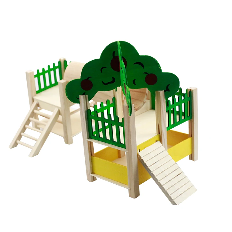 Lot de 5 jouets pour hamster en bois,Cachette pour  maison,Bricolage,Balançoire et jouet d'entraînement,Cage,aire de jeu pour  souris de course, rat et hamster nain : : Animalerie