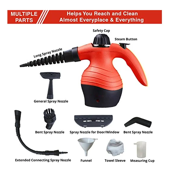 Многофункциональный ручной пароочиститель высокого давления Smart living с 10 мощными аксессуарами для кухни, автомобиля
