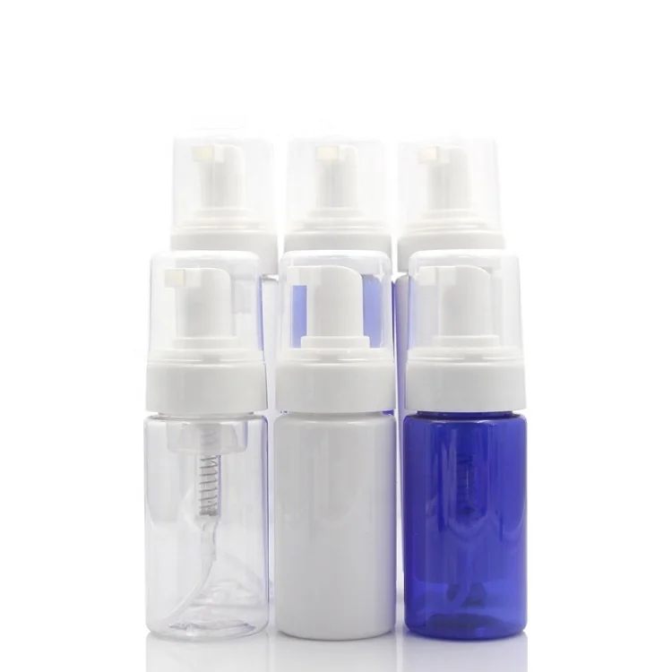 New empty cosmetic facial cleanser 30ml 50ml 100ml 150ml 200ml clear white amber black PET plastic mousse foam pump bottle