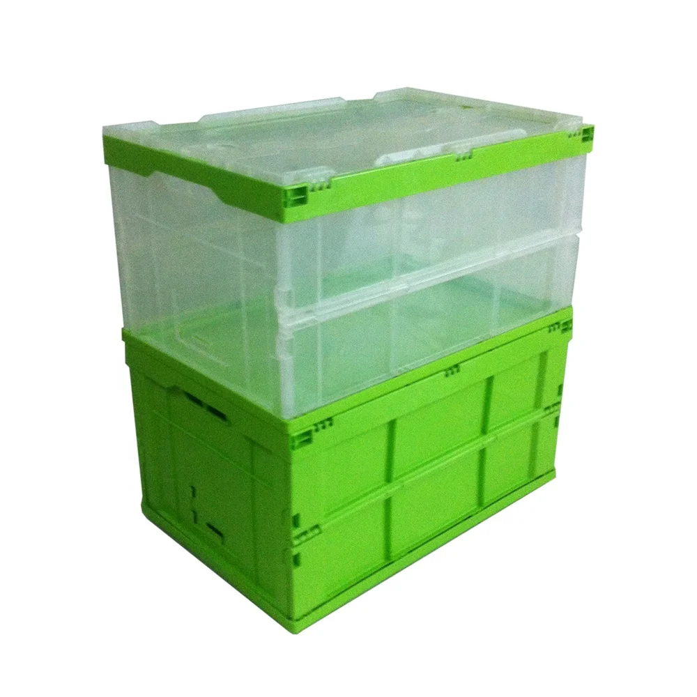 安全可堆叠的固体存储塑料折叠手提箱