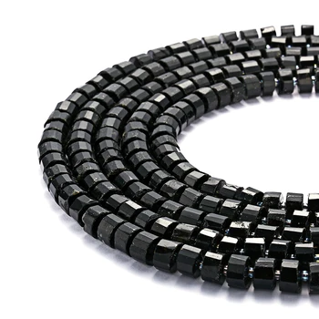 Nice Black Tourmaline Faceted Wheel Shape Gemstone Loose Beads