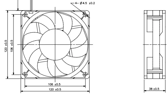 Чертеж вентилятора 120х120