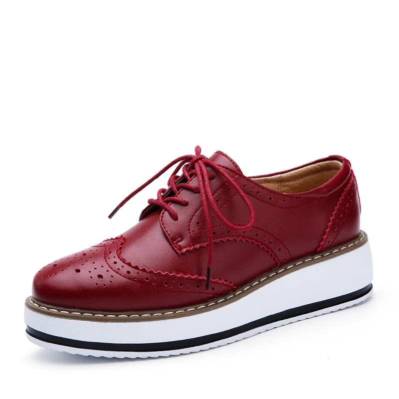 De Alta Calidad De Cuero De Vaca De Las Mujeres De Zapatos Oxford  Plataforma Zapato De Señora De La Moda Zapatos - Buy Zapatos Brogue Con  Cordones Para Mujer,Zapatos Con Plataforma,Zapatos Brogues