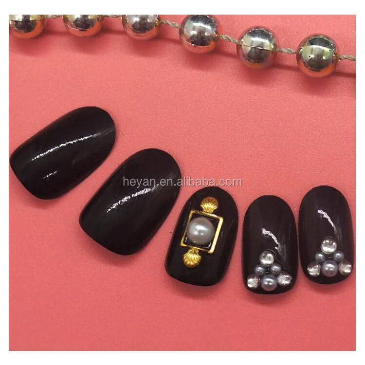 3120 Pcs Black Nail Art Rhinestones Kit EBANKU Mixed Shape Nail