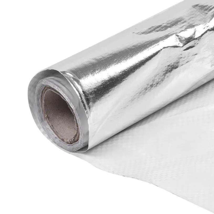 Antiglare double sided Aluminum foil woven fabric radiant barrier laminated paper