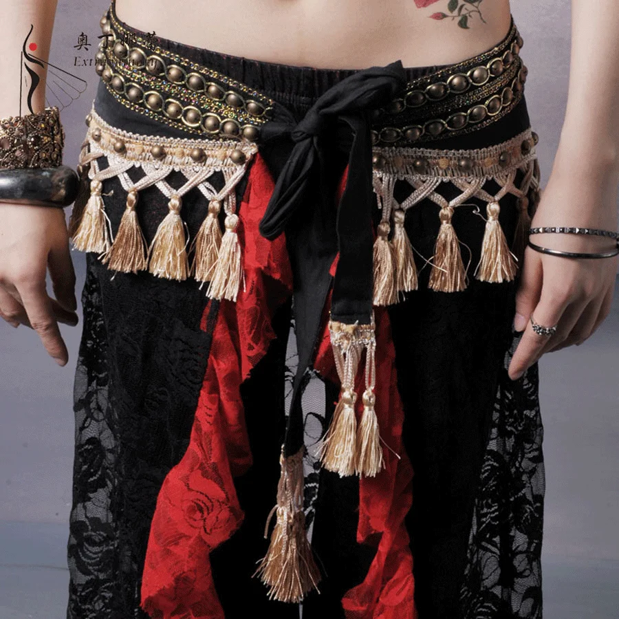 ZYKHD Beaded Outfit Mulheres Tribal Belly Dance Costume 2 Peças Set